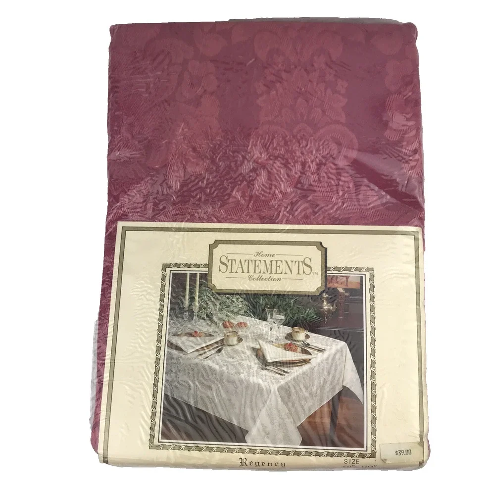 NEW Home Statements Collection Regency Tablecloth 60x104 Oblong Rose Jaquard